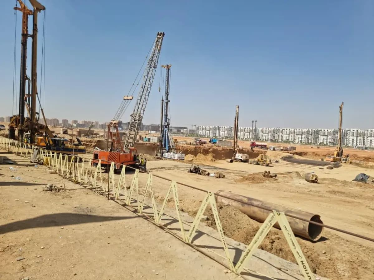 Piling and construction equipment from AMAC project imagery.